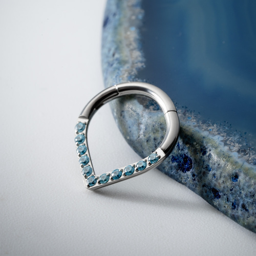 Кольцо-кликер Капелька Аква 1.2 мм (16 G) фото 2